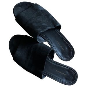Manaus gavriel black suede flat mule